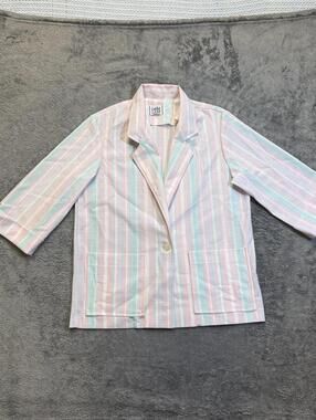 Vintage Cricket Lane Pastel Striped Blazer Coat